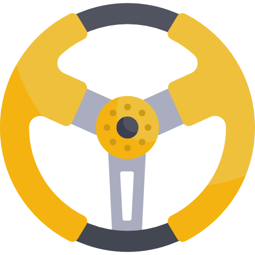 Steering wheel icon representing a driving lesson package